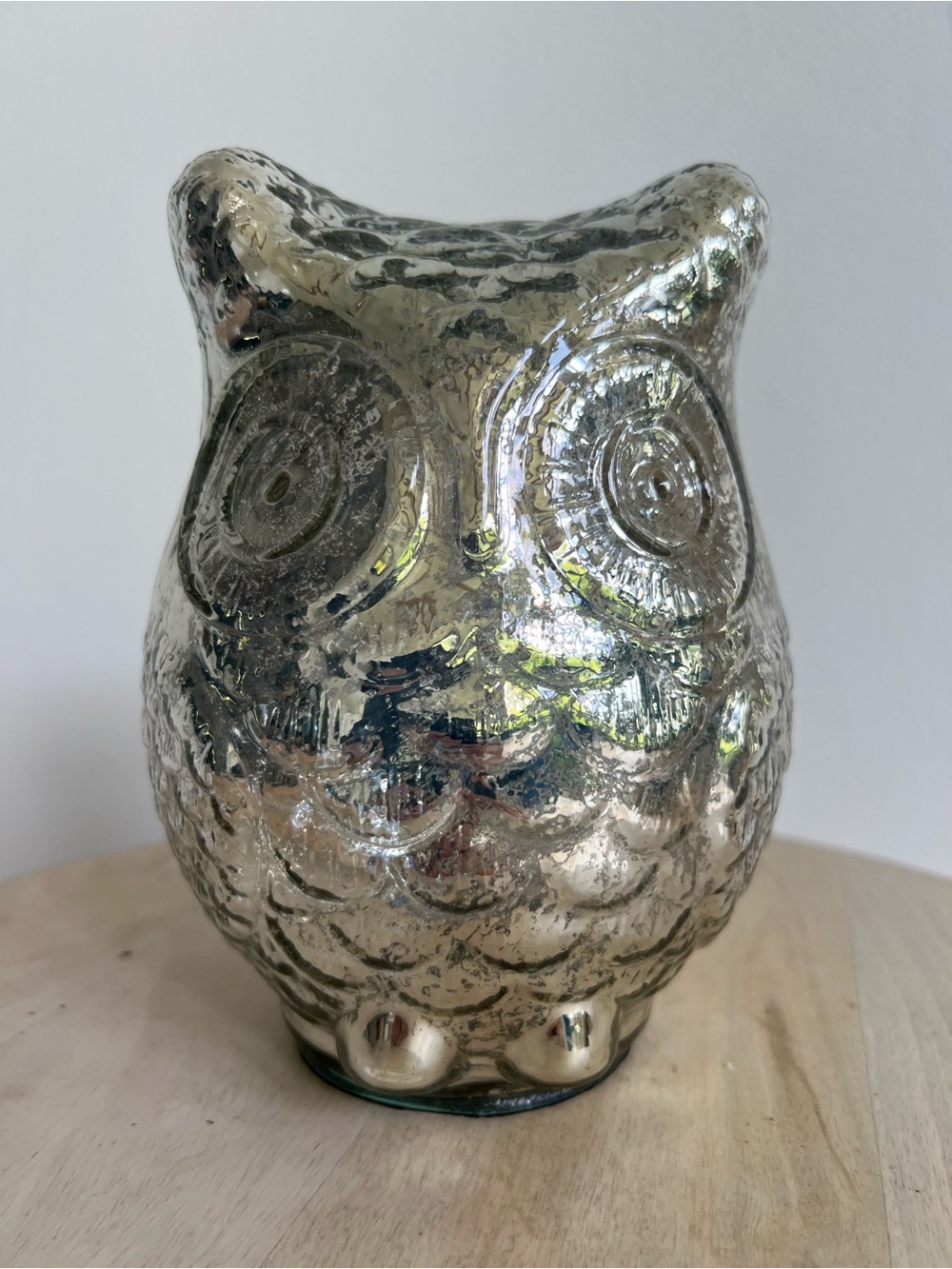 Sonoma Silver Mercury-Style Glass Owl Figurine Decorative Home Decor Accent